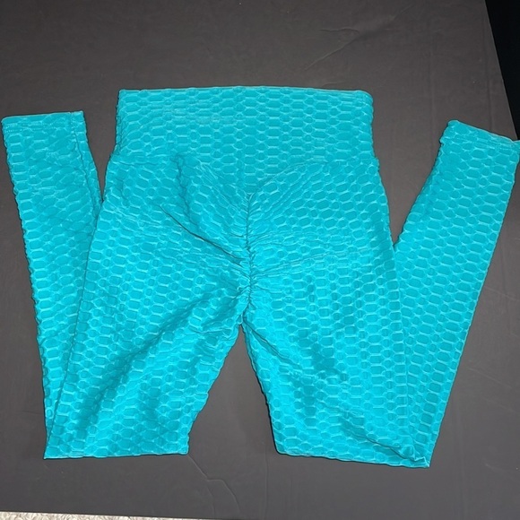 Booty lifting anti-cellulite teal leggings in women’s size small - Picture 4 of 6